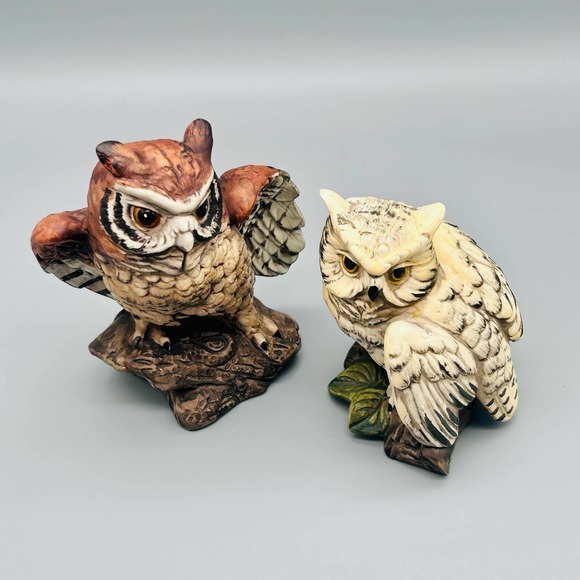 Vintage UCTCI Pair Of Ceramic Owls Made in Japan - Picture 2 of 10